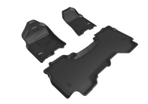 Dodge Ram 1500 Floor Mats - Front + Rear - 3D MAXpider - KAGU - Black - `19-`24